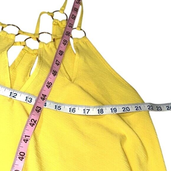 Yellow High-Low Sleeveless Dress With Ring Detail Size1XL - Picture 10 of 10